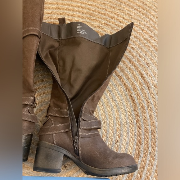 MIA Brown Sabato Belted Knee High Moto Boots. - Picture 4 of 11